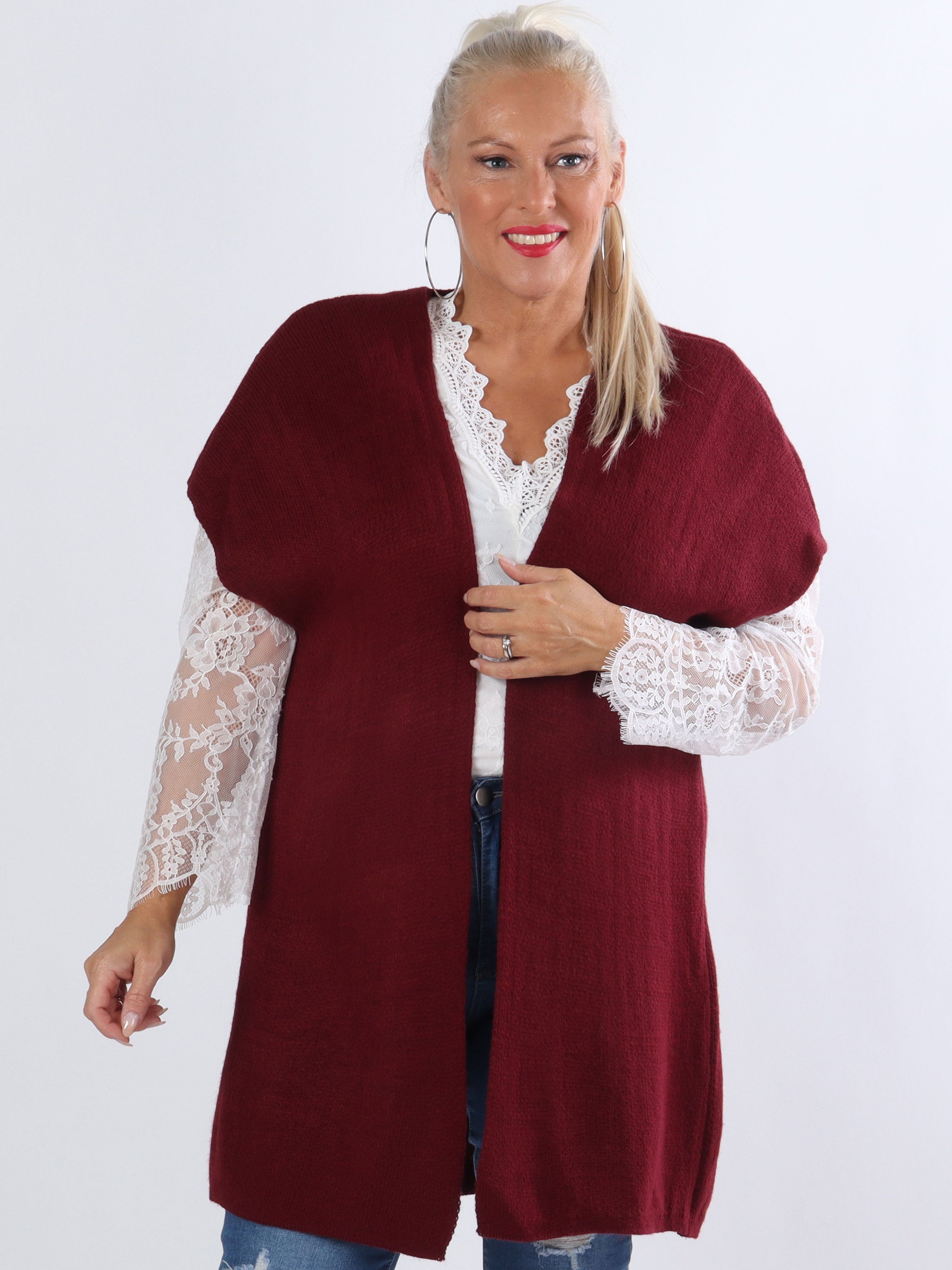 Tilly Plain - Plus size strik cardigan uden ærmer